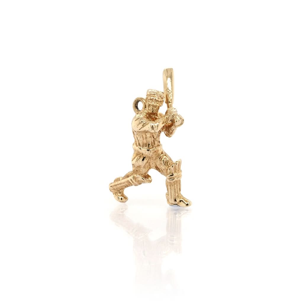 Ogden of Harrogate Jewellery 9ct Yellow Gold Cricketer Charm