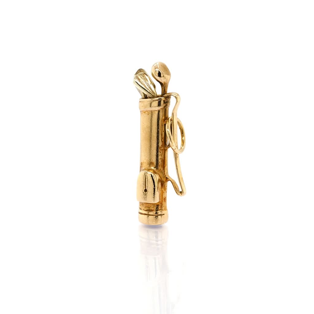 Ogden of Harrogate Jewellery 9ct Yellow Gold Golf Bag and Clubs Charm