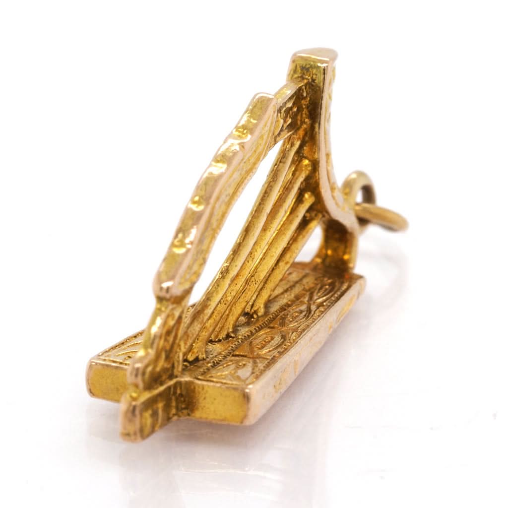 Ogden of Harrogate Jewellery 9ct Yellow Gold Harp Charm