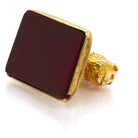 Ogden of Harrogate Jewellery 9ct Yellow Gold Lion Cornelian Charm