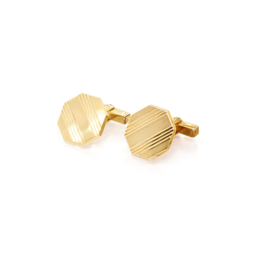 Ogden of Harrogate Jewellery 9ct Yellow Gold Octagonal Cufflinks