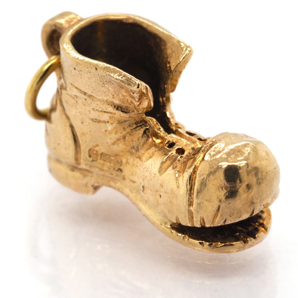 Ogden of Harrogate Jewellery 9ct Yellow Gold Ripped Boot Charm