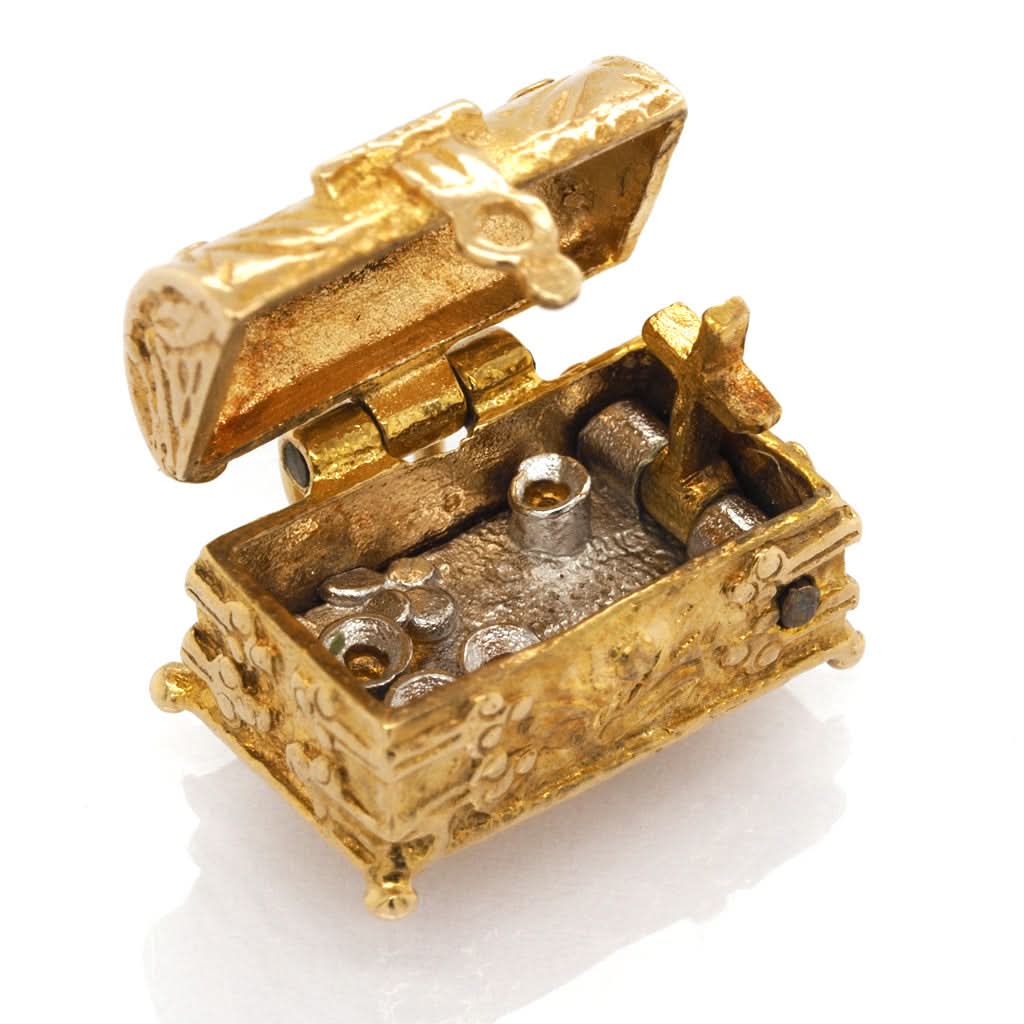 Ogden of Harrogate Jewellery 9ct Yellow Gold Treasure Chest Charm