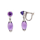 Ogden of Harrogate Jewellery A Pair of 18ct White Gold, Amethyst and Diamond Drop Earrings