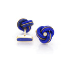 Ogden of Harrogate Jewellery A Pair of 18ct Yellow Gold Lapis Knot Diamond-Set Cufflinks