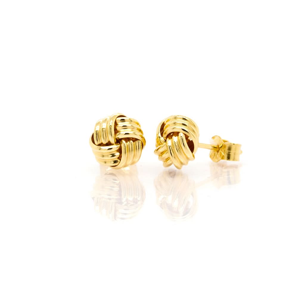 Ogden of Harrogate Jewellery A Pair of 18ct Yellow Gold Ribbed Knot Stud Earrings
