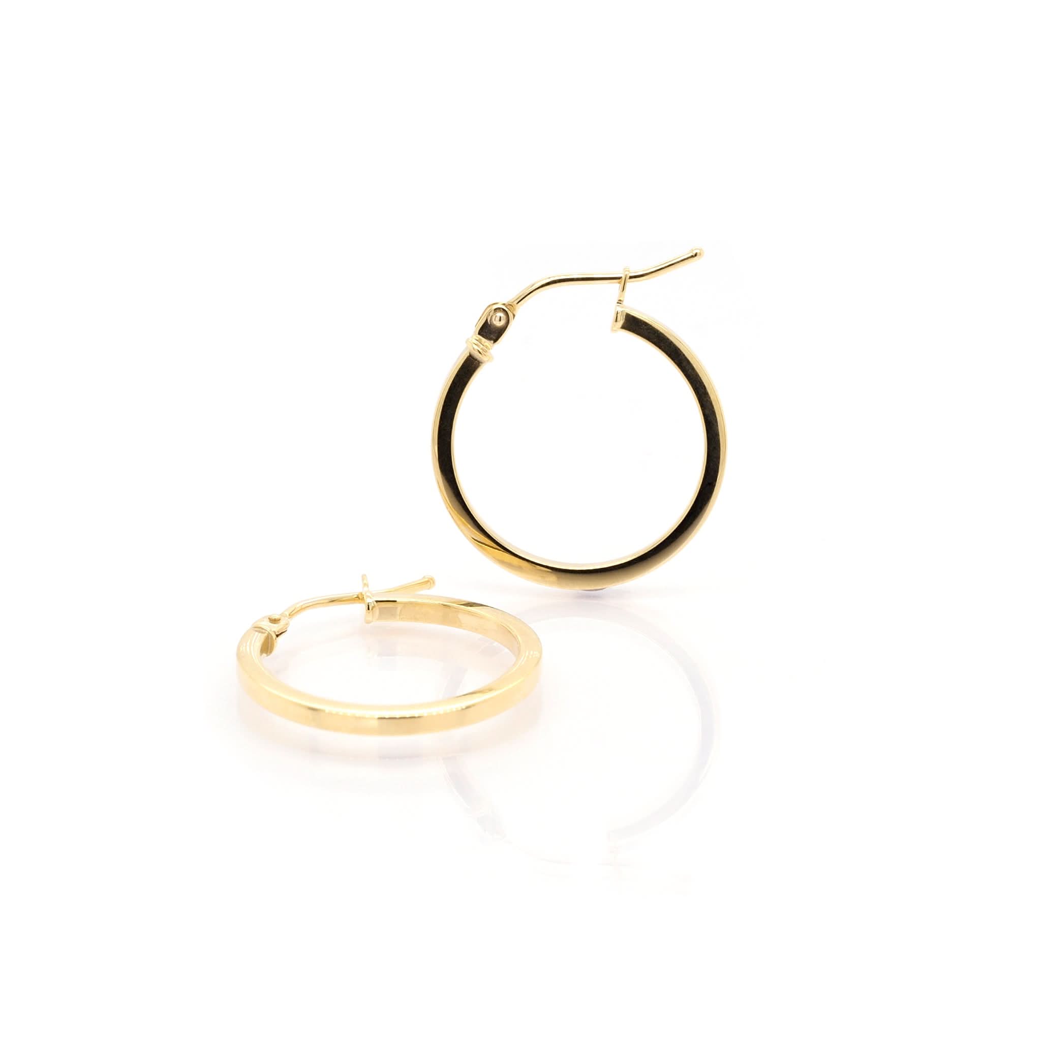 Ogden of Harrogate Jewellery A Pair of 9ct Yellow Gold Square Tube Hoop Earrings