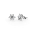 Ogden of Harrogate Jewellery A Pair of Platinum Diamond Flower Earrings