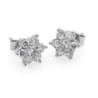 Ogden of Harrogate Jewellery A Pair of Platinum Diamond Flower Earrings