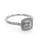 Ogden of Harrogate Jewellery A Platinum Brilliant-Cut Round Diamond Cluster Ring with Diamond Shoulders