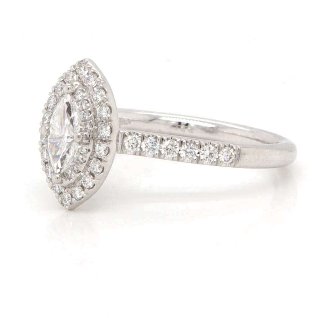 Ogden of Harrogate Jewellery A Platinum Marquise Cut Diamond Cluster Ring