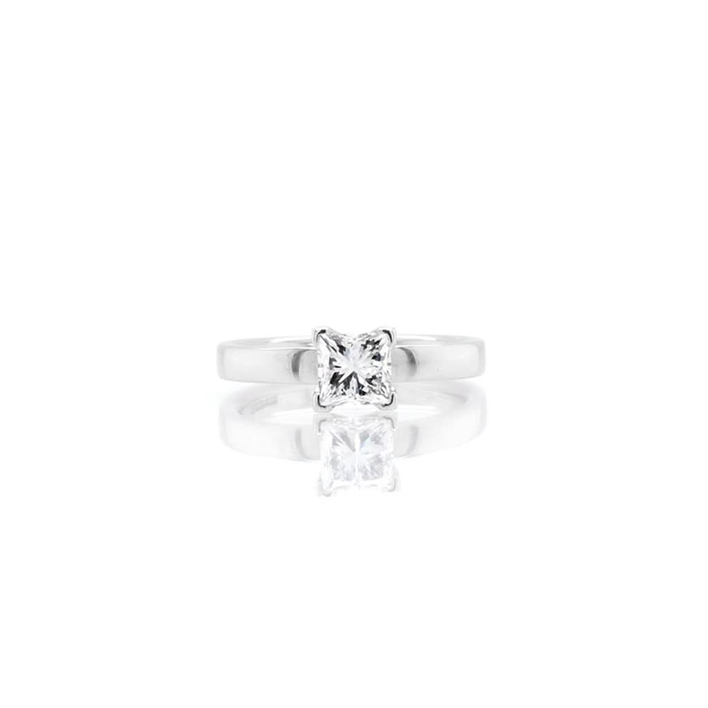 Ogden of Harrogate Jewellery A Platinum Princess-Cut Diamond Ring