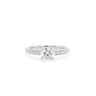 Ogden of Harrogate Jewellery A platinum, single stone, brilliant cut diamond ring wth diamond shoulders 1.00cts