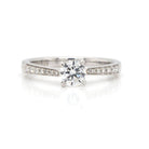 Ogden of Harrogate Jewellery A Platinum Single Stone Diamond Ring with Diamond-set Shoulders