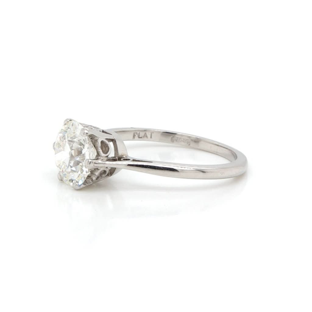 Ogden of Harrogate Jewellery A Platinum Single Stone, Old Cut Diamond Ring circa 1930’s