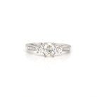 Ogden of Harrogate Jewellery A Platinum Three-Stone Diamond Ring with Diamond-set Shoulders