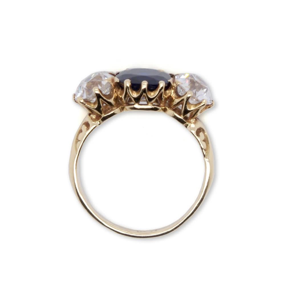 Ogden of Harrogate Jewellery A Sapphire and Diamond Three stone Ring, Circa 1900