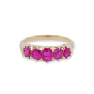 Ogden of Harrogate Jewellery An 18ct Gold Victorian Carved Half Hoop Ruby Ring, Circa 1880