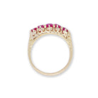 Ogden of Harrogate Jewellery An 18ct Gold Victorian Carved Half Hoop Ruby Ring, Circa 1880