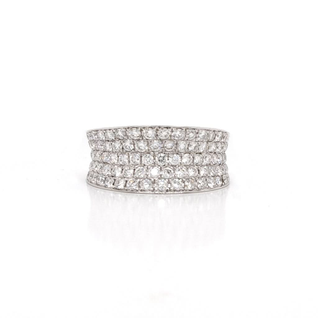 Ogden of Harrogate Jewellery An 18ct White Gold and Pavé-set Diamond Dress Ring