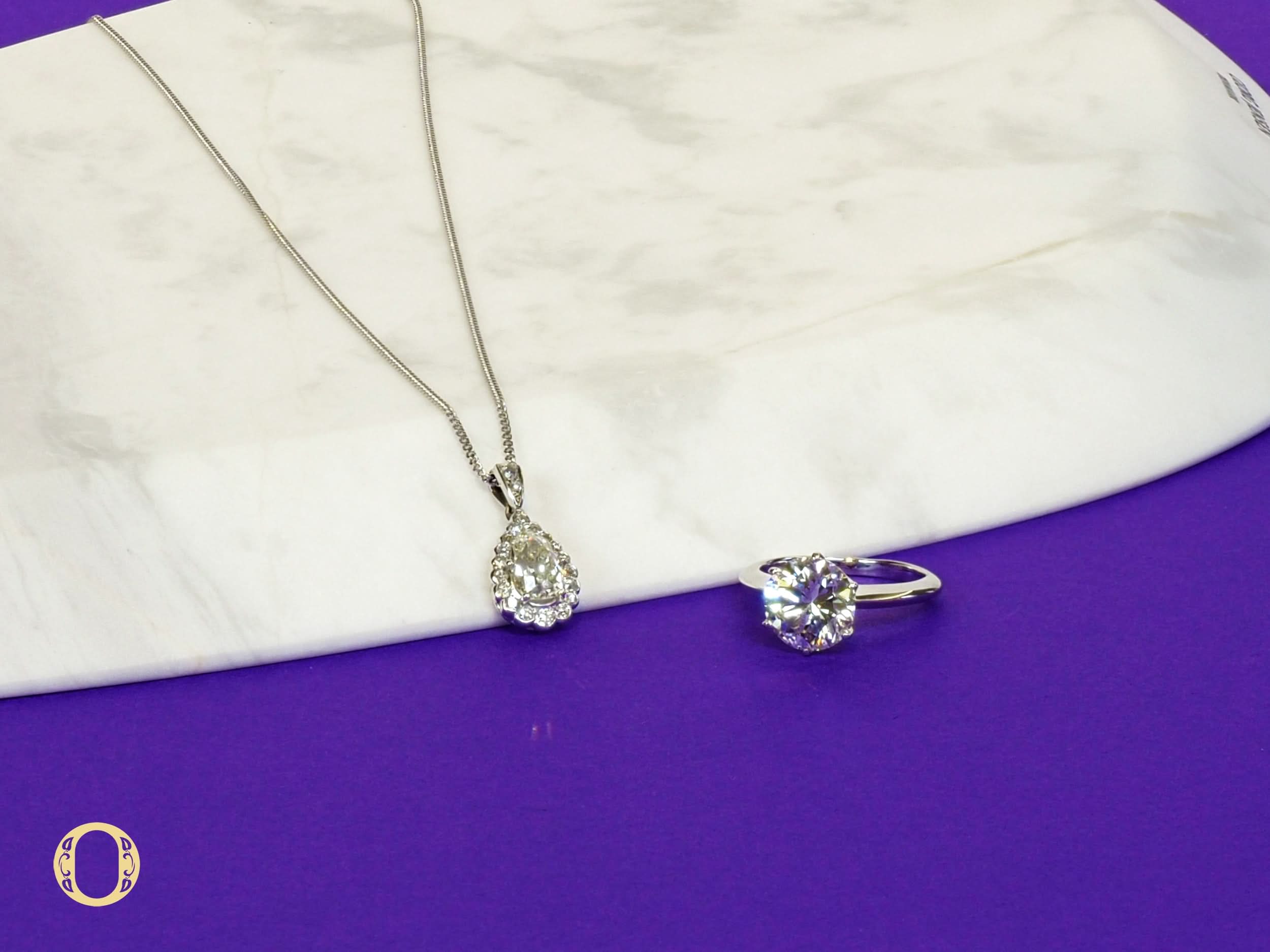 Ogden of Harrogate Jewellery An 18ct White Gold and Pear-Shaped Diamond Cluster Drop Pendant, Principal Diamond 1.48cts