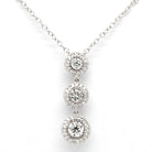 Ogden of Harrogate Jewellery An 18ct White Gold Diamond Trilogy Cluster Pendant