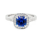 Ogden of Harrogate Jewellery An 18ct white gold, sapphire and diamond cluster ring 1.83cts
