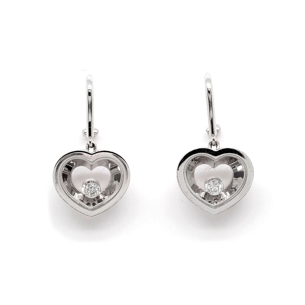 Ogden of Harrogate Jewellery Chopard Happy Diamonds 18ct White Gold Heart Earrings