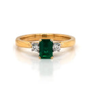 Ogden of Harrogate Jewellery Gold, Emerald and Diamond Three Stone Ring, 0.52cts
