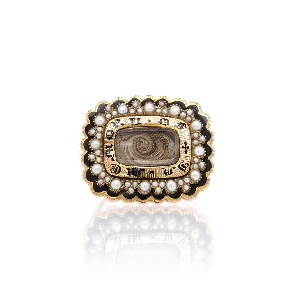 Ogden of Harrogate Jewellery Gold Memorial Brooch, c.1895