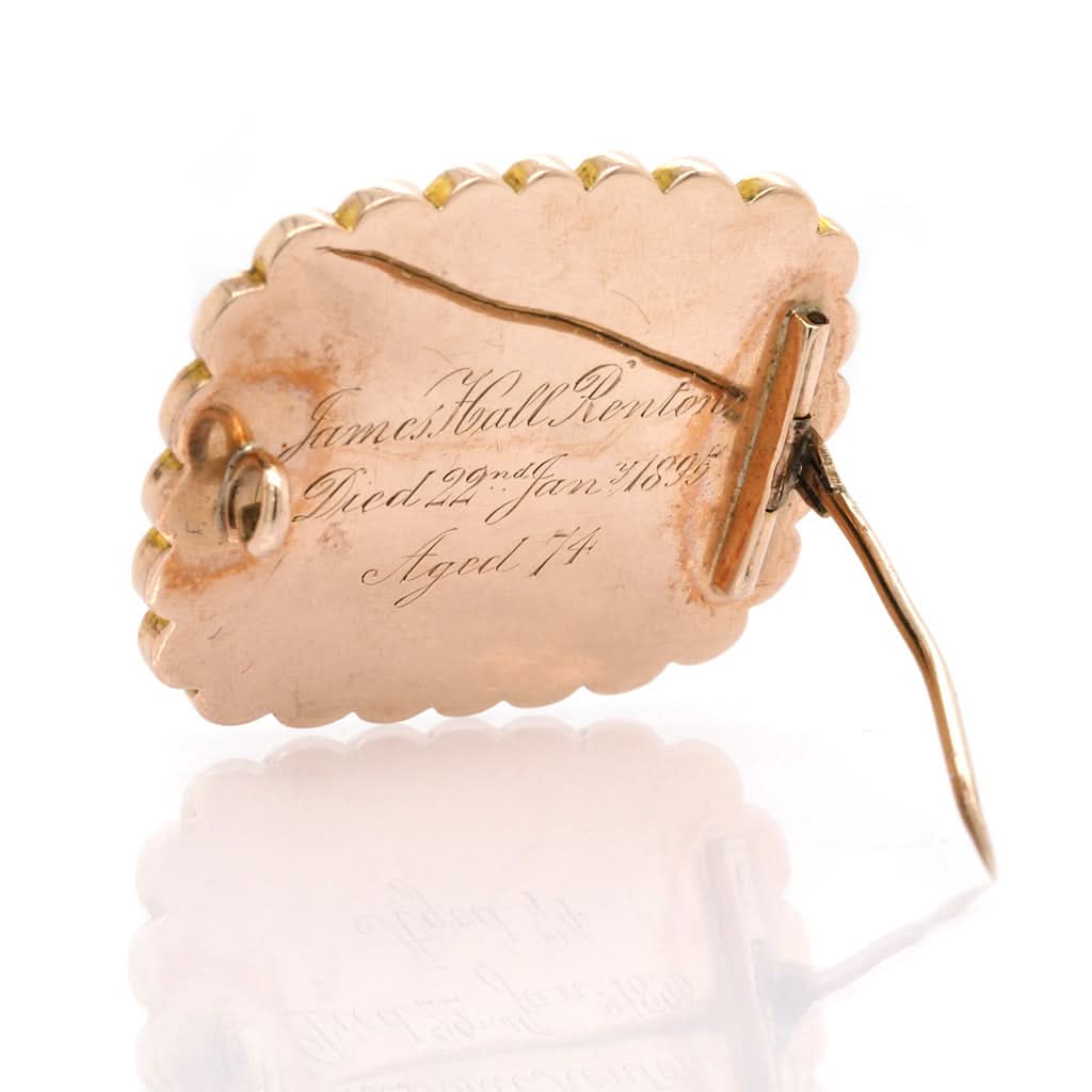Ogden of Harrogate Jewellery Gold Memorial Brooch, c.1895