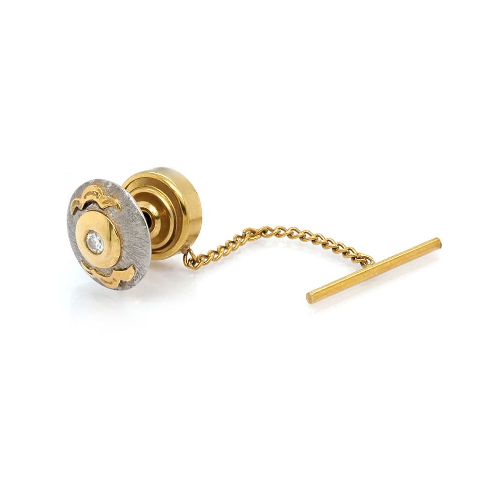 Ogden of Harrogate Jewellery Platinum and 18ct Gold, Diamond Set Tie Tack