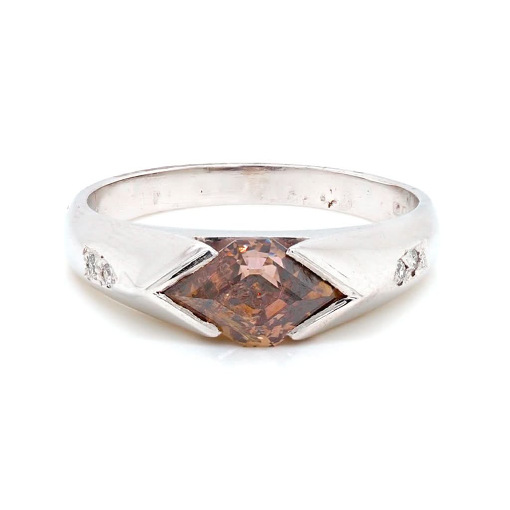 Ogden of Harrogate Jewellery Platinum Brown Diamond Ring