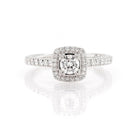 Ogden of Harrogate Jewellery Platinum Diamond Cluster Ring with Diamond Set Shoulders