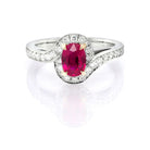Ogden of Harrogate Jewellery Platinum, Ruby and Diamond Cluster Ring