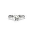 Ogden of Harrogate Jewellery Platinum Single-Stone Diamond Solitaire Ring with Diamond-Set Shoulders