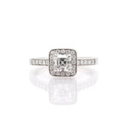 Ogden of Harrogate Jewellery Platinum Square Diamond Cluster Ring with Diamond Set Shoulders