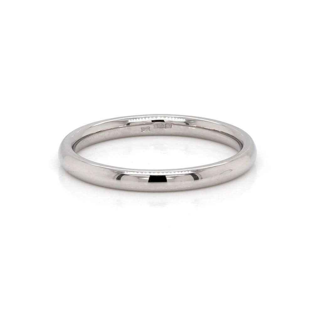 Ogden of Harrogate Jewellery Platinum Traditional Court 2mm Wedding Band, Size L