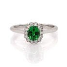 Ogden of Harrogate Jewellery Platinum, Tsavorite Garnet and Diamond Cluster Ring, Tsavorite 0.73cts