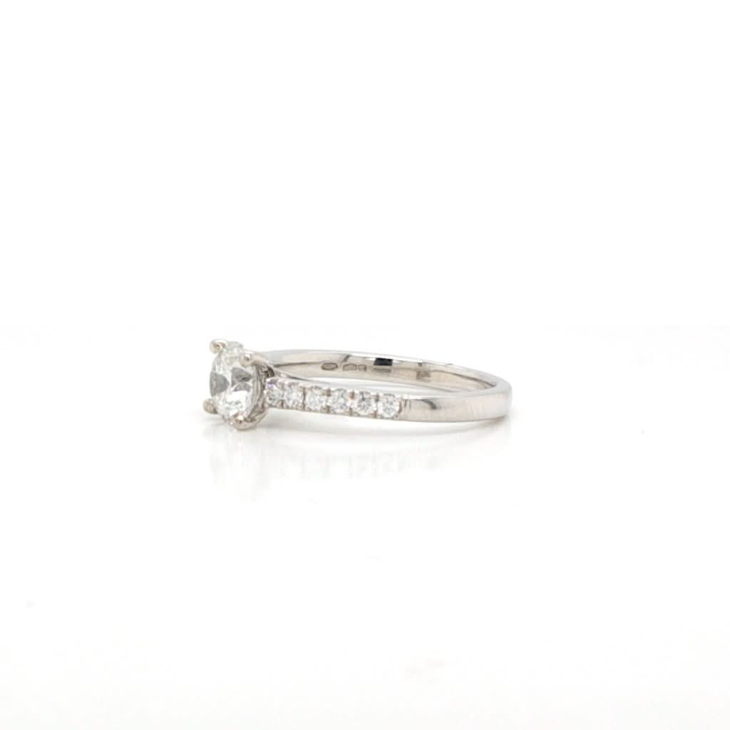 Ogden of Harrogate Jewellery Rosina® A Platinum Single-Stone Diamond Ring with Diamond-set Shoulders