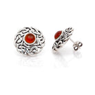 Ogden of Harrogate Jewellery Silver Celtic Agate Stud Earrings