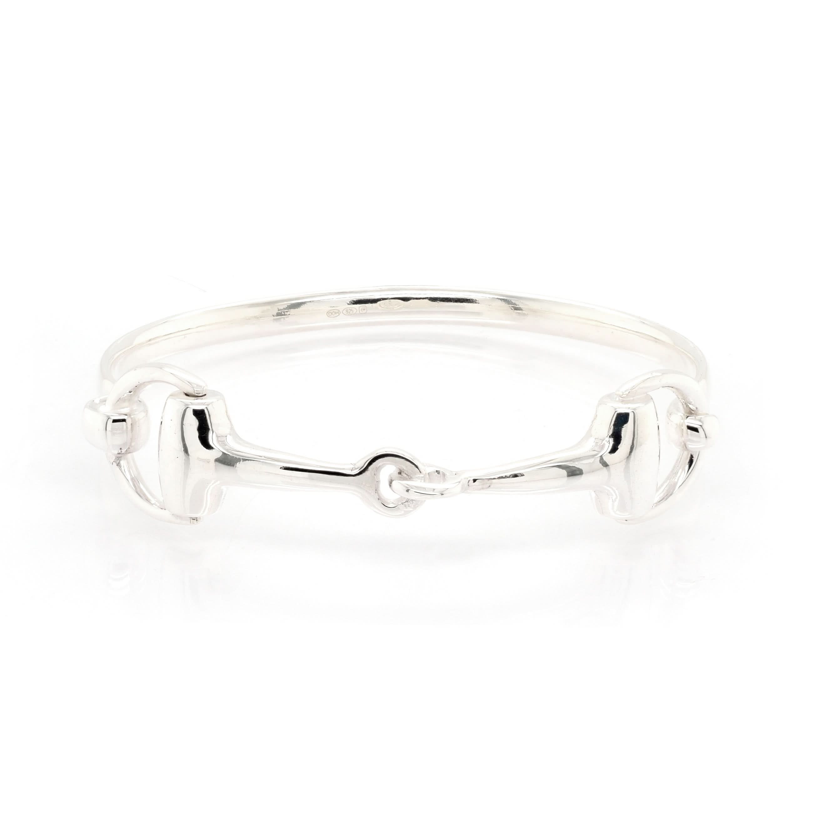 Ogden of Harrogate Jewellery Silver Double Horsebit Oval Bangle