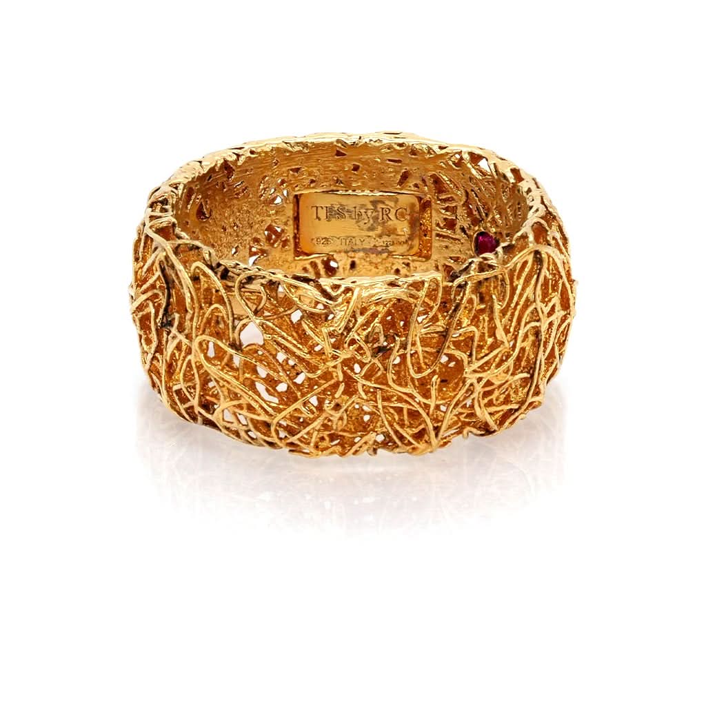 Ogden of Harrogate Jewellery Silver Roberto Coin Ring in Yellow