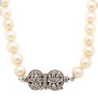 Ogden of Harrogate Jewellery Single Row Pearl Necklace with Diamond Clasp