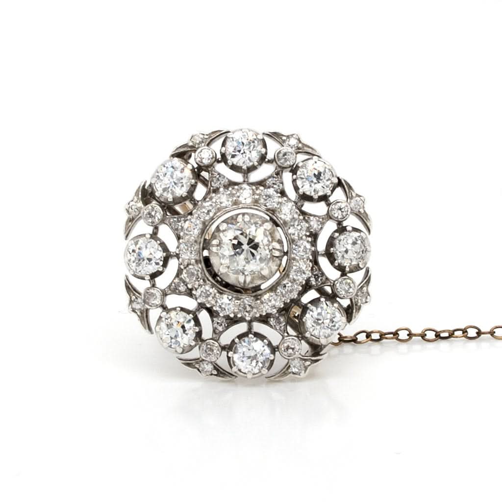 Ogden of Harrogate Jewellery Victorian Target Diamond Brooch