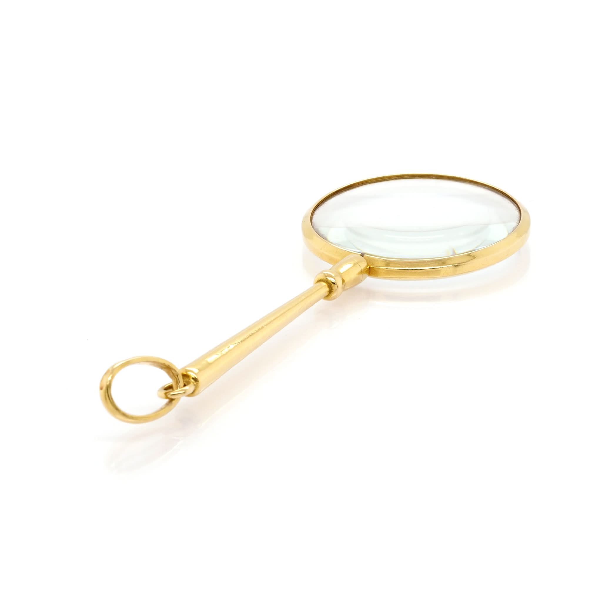 Ogden of Harrogate Jewellery Vintage 18ct Yellow Gold Magnifying Glass Pendant