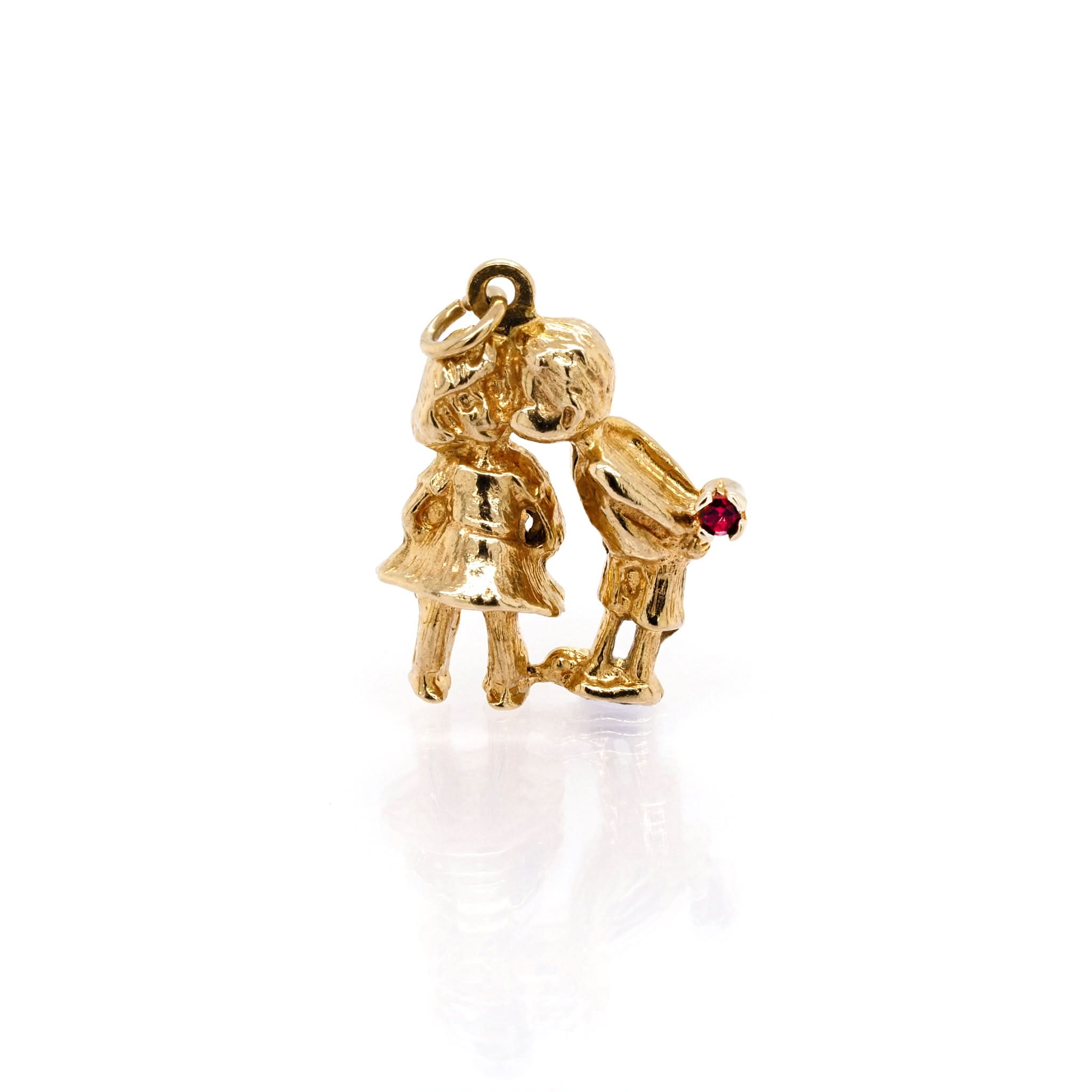 Ogden of Harrogate Jewellery Vintage 9ct Yellow Gold Boy and Girl Charm