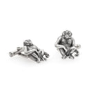Ogden of Harrogate Mens Accessories Oxidised silver monkey cufflinks