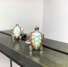 Ogden of Harrogate Mens Accessories Silver and Enamel Italian-made Turtle Cufflinks