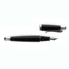 Ogden of Harrogate Silverware Homewares Gifts Favero Black Fountain Pen Studded with Black Diamonds